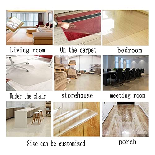 Clear Vinyl Plastic Floor Runner Protector Runner Rug Hardwood Cover Protector Clear Carpet, Wood Floor/Tile/Table Top Waterproof Rug Runner