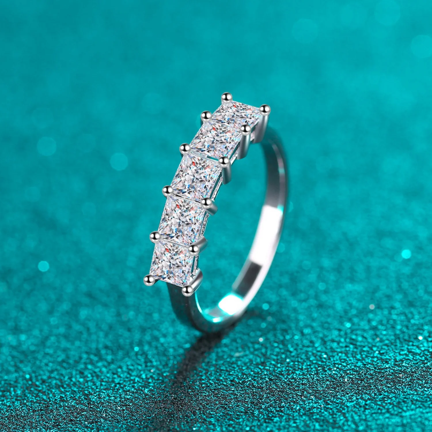 2ct Moissanite Engagement Rings for Women D Color Princess Cut 925 Sterling Silver VVS1 Diamond Rings Moissanite Anniversary Promise Wedding Rings