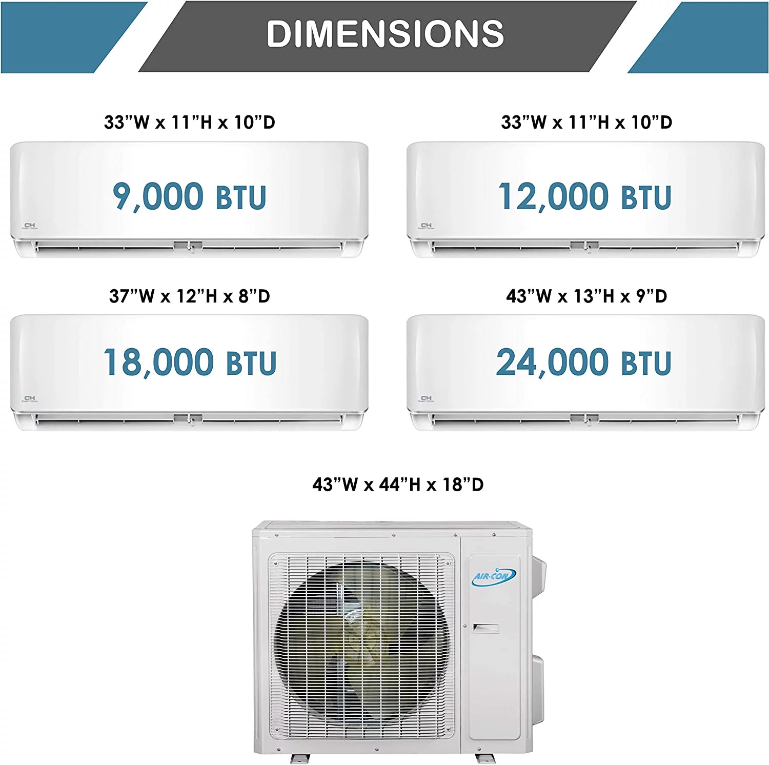 2 Zone Mini Split 9000 24000 Ductless Air Conditioner Pre-Charged Dual Zone Mini Split USA Parts & Awesome Support