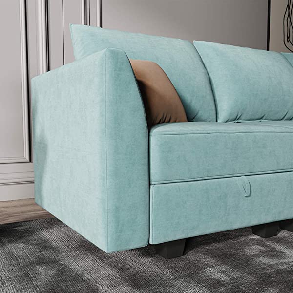 HONBAY Convertible Sectional Sofa U Shaped Couch with Reversible Chaise Modular Oversized Couch Sectional Sofa with Ottomans