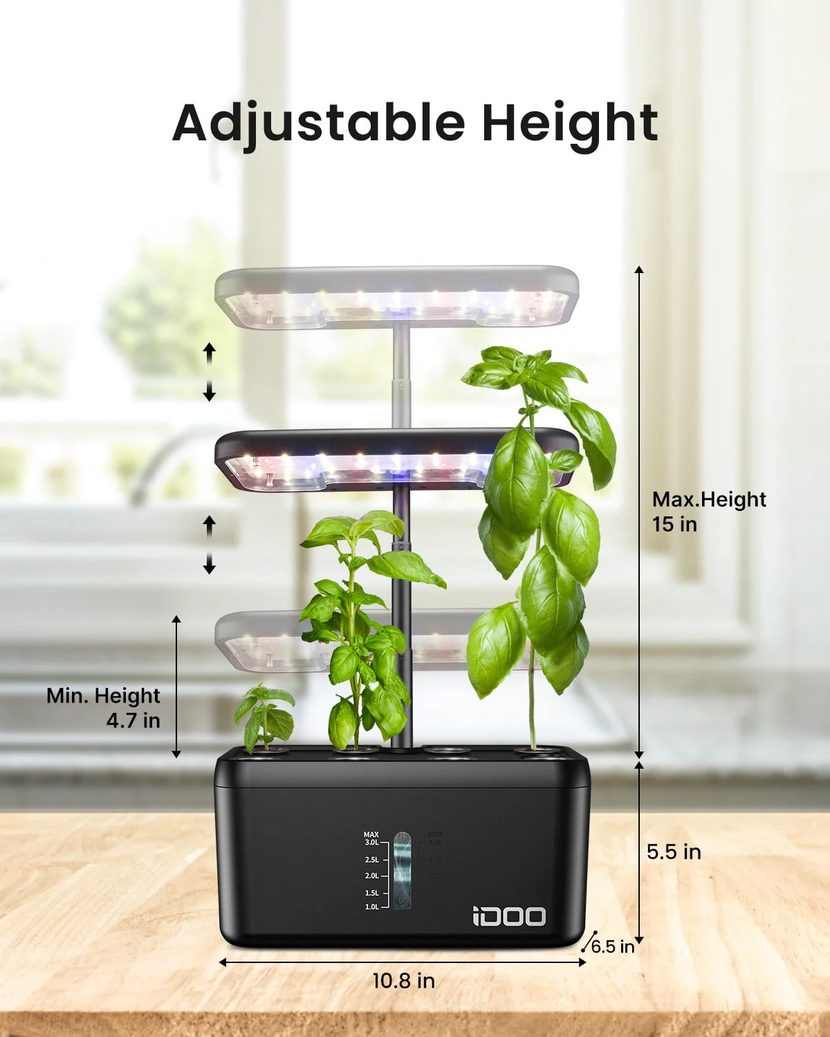 iDOO 8 Pods Hydroponic Growing System, Indoor Herb Garden Kit with Automatic Timer LED Grow Light