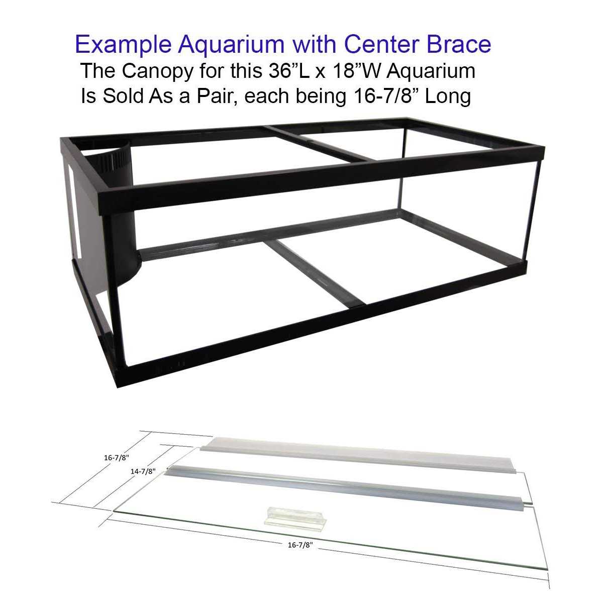 Blue Spotted Glass Canopy for Aquariums with and Without Center Braces - Pet Supplies online store