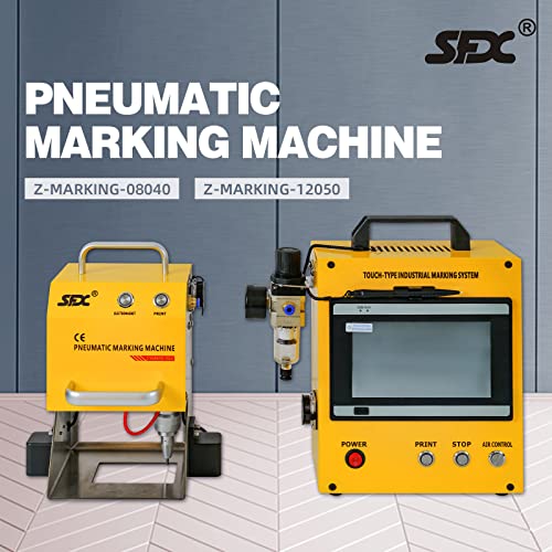 US Stock 100W Pneumatic Dot Peen Metal Engraving Machine Pneumatic Dot Peen Marking Machine Engraving Size 120x50mm(4.7X2inch) Depth 0.02-1 mm