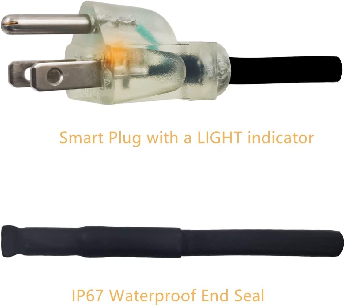 MAXKOSKO 24Ft. Commercial-Grade Gutter Heat Tape for Ice Dam Prevention with 6ft Lighted Plug, 120V, 8w/ft Heating Cable