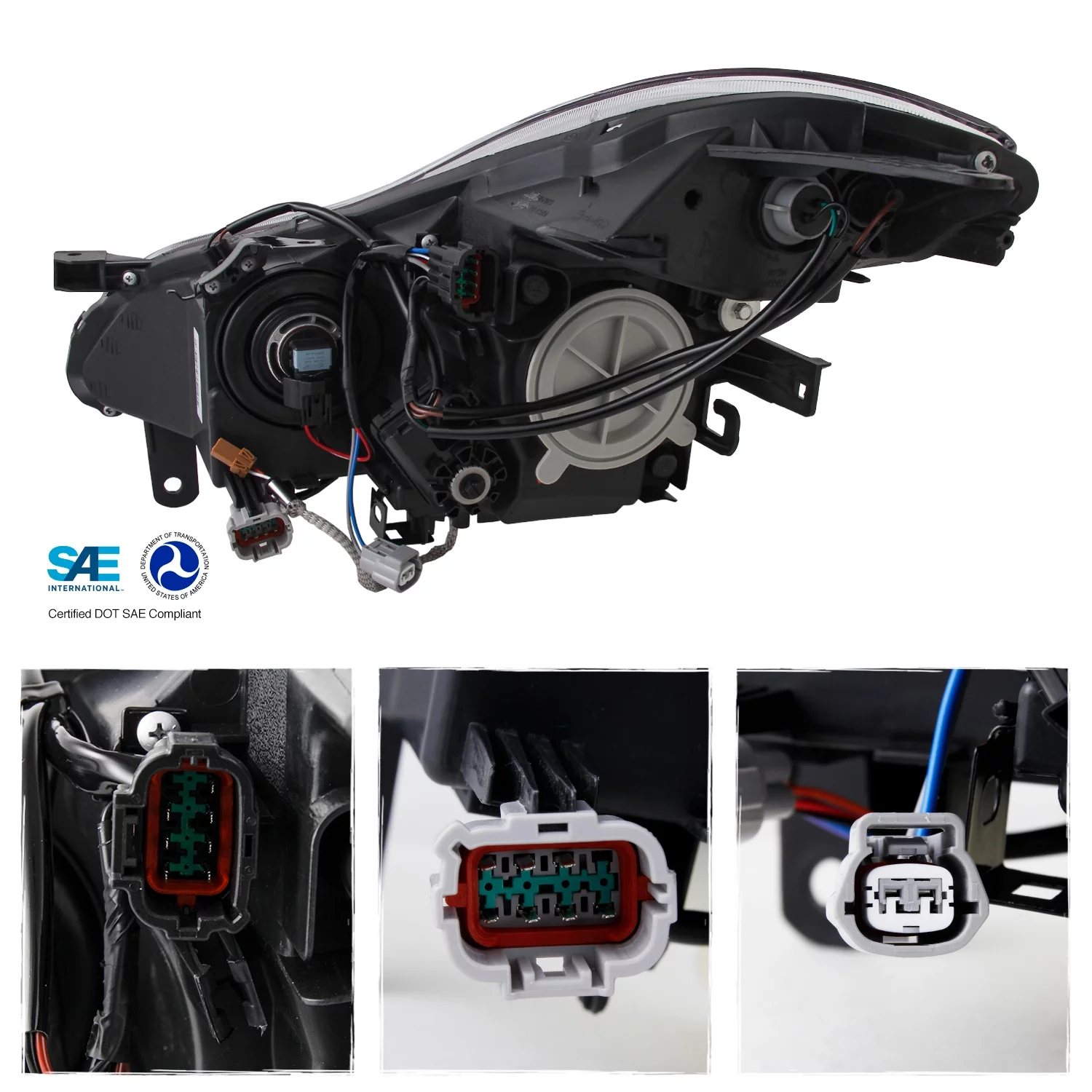 AKKON - Fits 2008-2012 Infiniti EX35 2014-2017 QX50 [HID/Xenon Type] Projector Chrome Headlight Passenger Right w/AFS
