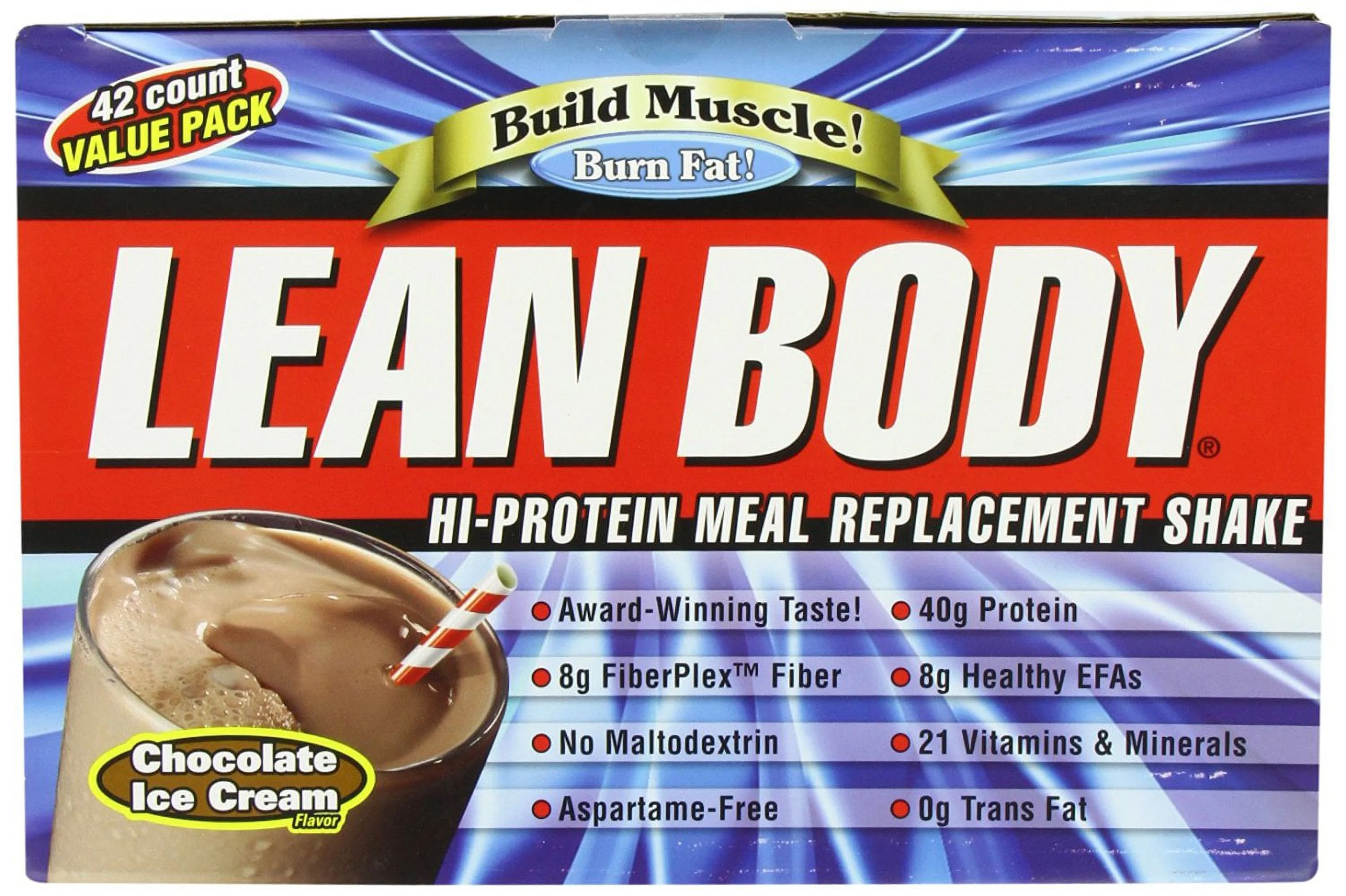 Labrada Carb Watchers Lean Body Hi-Protein Meal Replacement Shake, Chocolate Ice Cream, 2.29-Ounce Packets (Pack of 42)