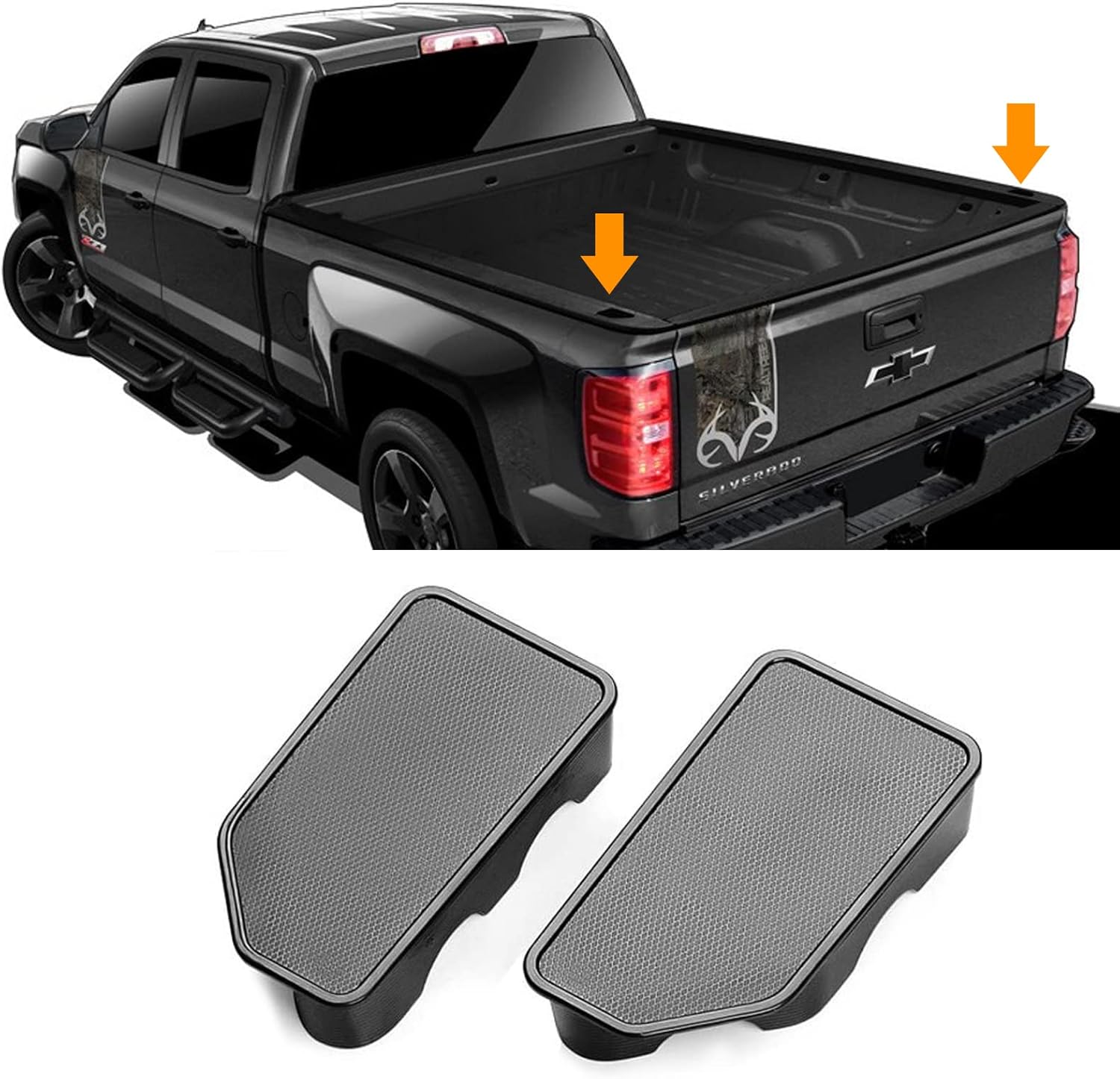 TTCR-II Bed Rail Stake Hole Covers For 2015-2020 GMC Canyon and Chevy Colorado