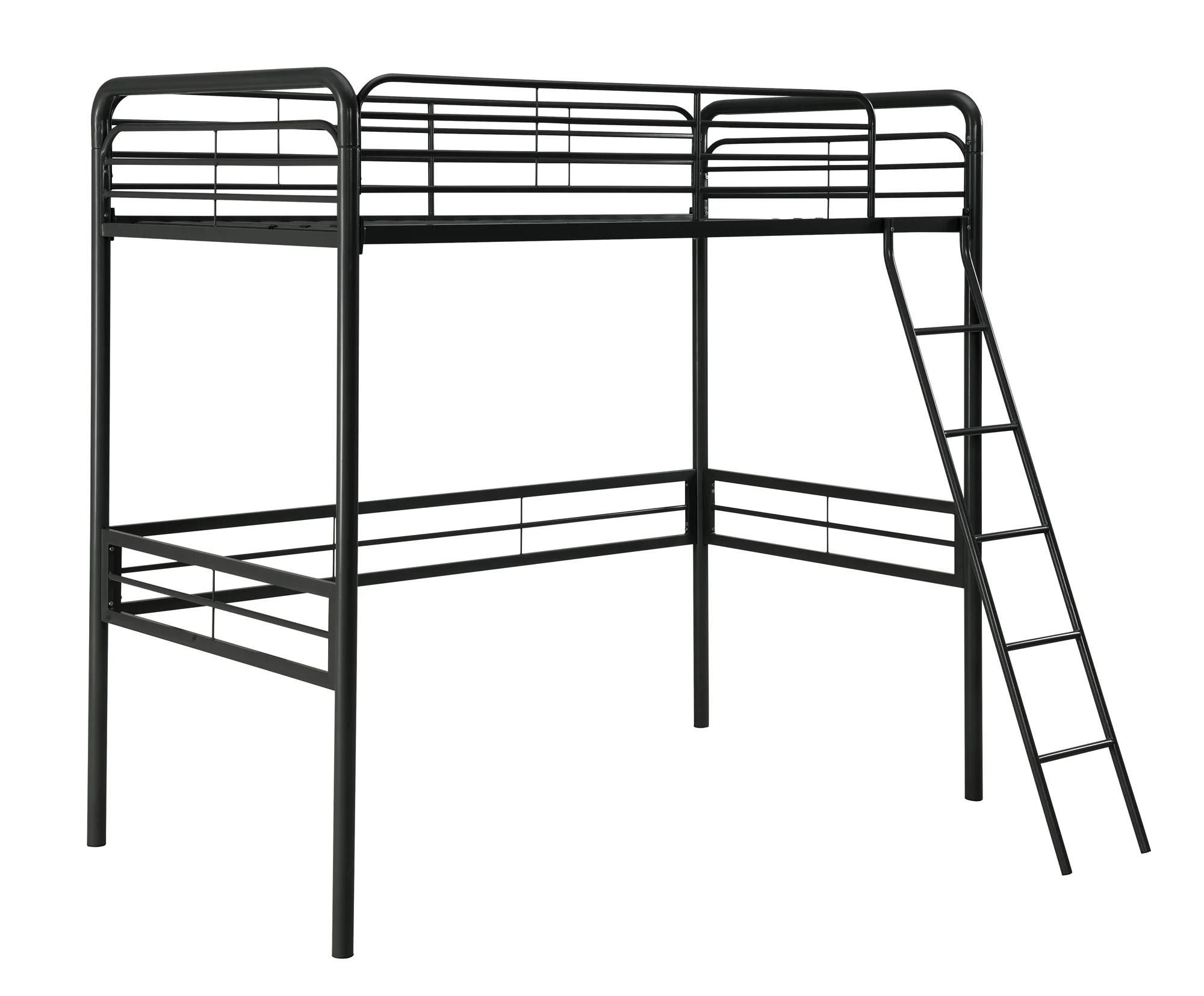 DHP Tommy Twin Metal Loft Bed, Black