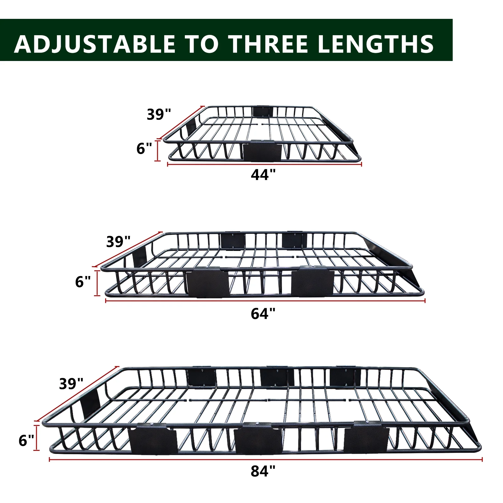 Universal LWTRMRT 84"Rooftop Cargo Carrier Rack W/ 2 Nets, 250lbs Capacity Roof Luggage Basket