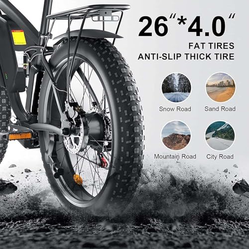 2000W Dual Motor Electric Bike for Adults, 35 Mph 60 Miles AWD Ebike, 48V 22.4Ah Fat Tire MTB E Bikes