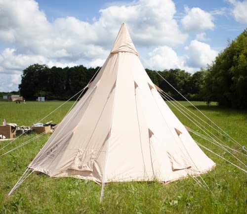 S'more Canvas Bell & Teepee Camping Tent, Water Resistant, Hot Tent with Stove Jack, 4 Season Outdoor Glamping Tent