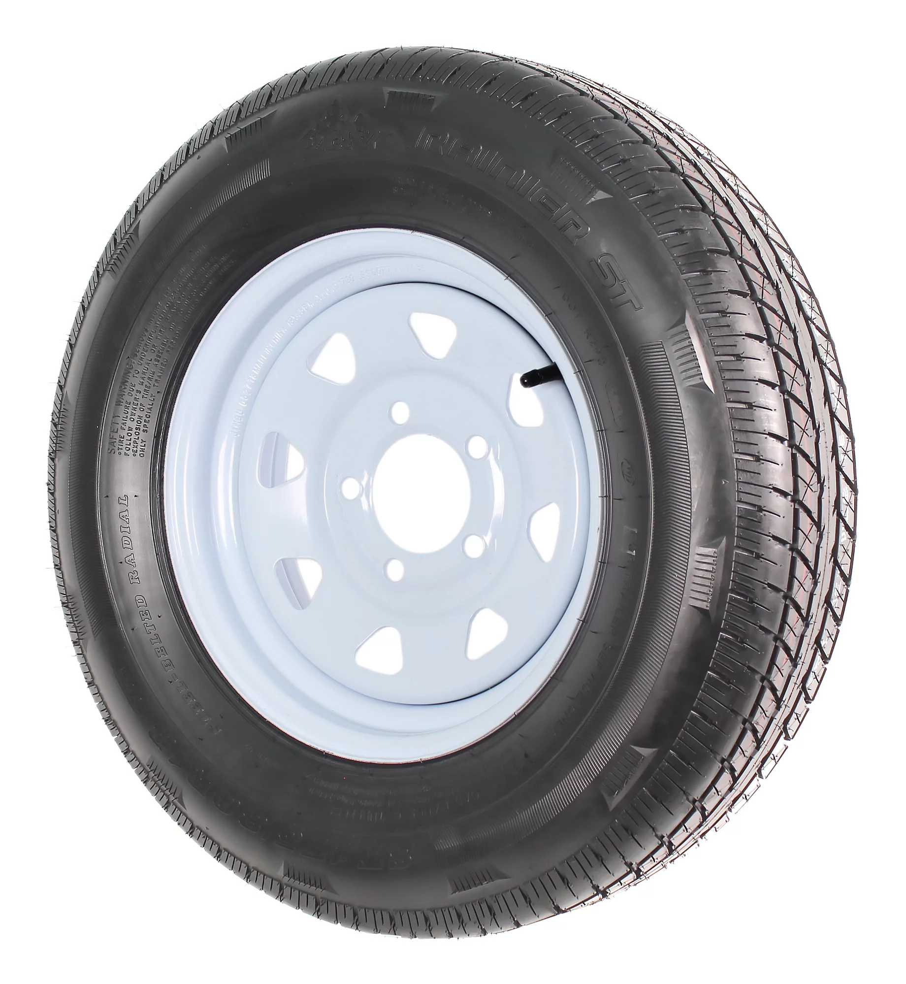 2-Pk Radial Trailer Tire On Rim ST175/80R13 175/80R-13 C 5 Lug White Spoke Wheel