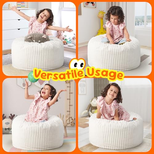 Hobestluk 5ft Bean Bag Chairs for Adults Large Beanbag Chair with Stripe Plush Cover Big Bean Bag Chair for Living Room Bedroom Dorm Office -Black