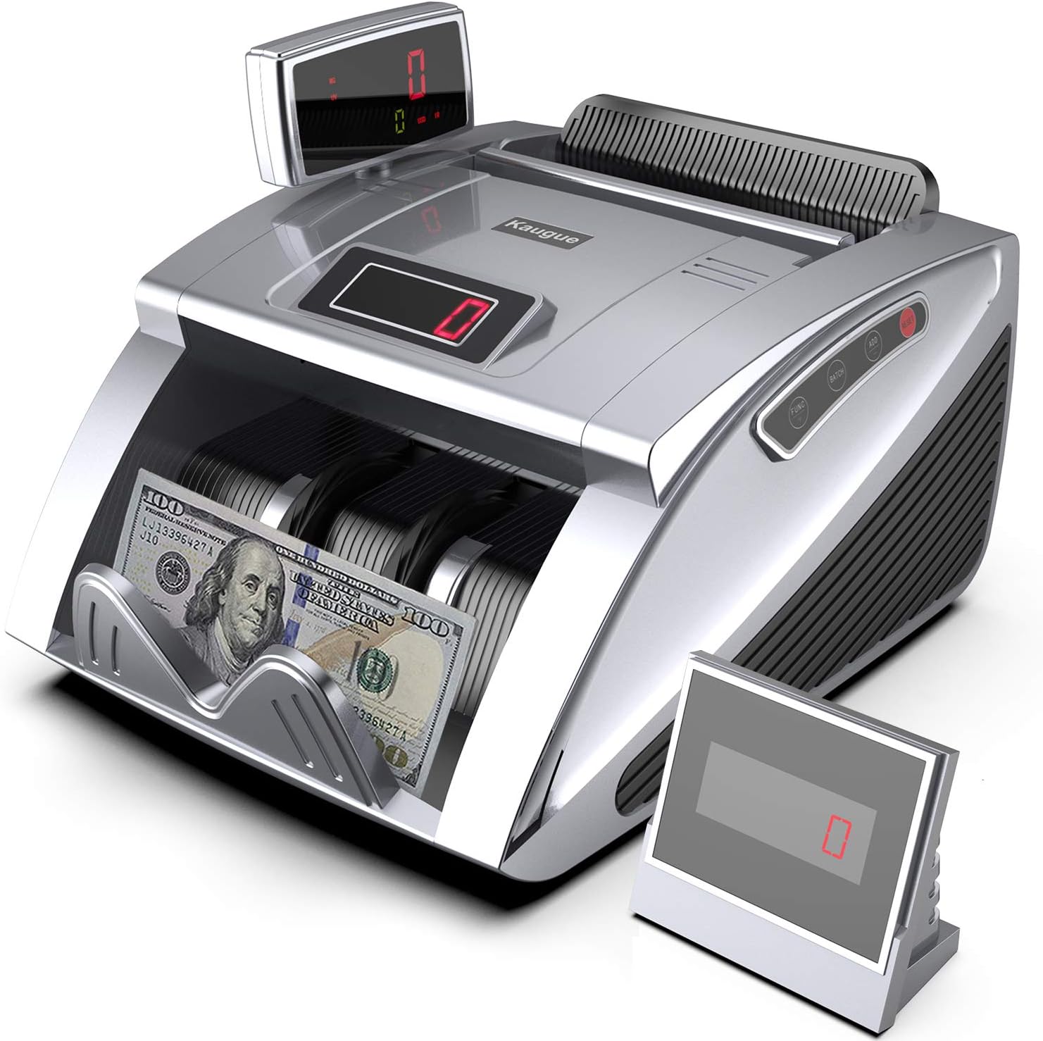 Money Counter Machine with UV/MG/IR/MT, Kaegue Bill Currency Counter Machine, Cash Counting Machine with 9 Modes, 1,200 Notes Per Minute