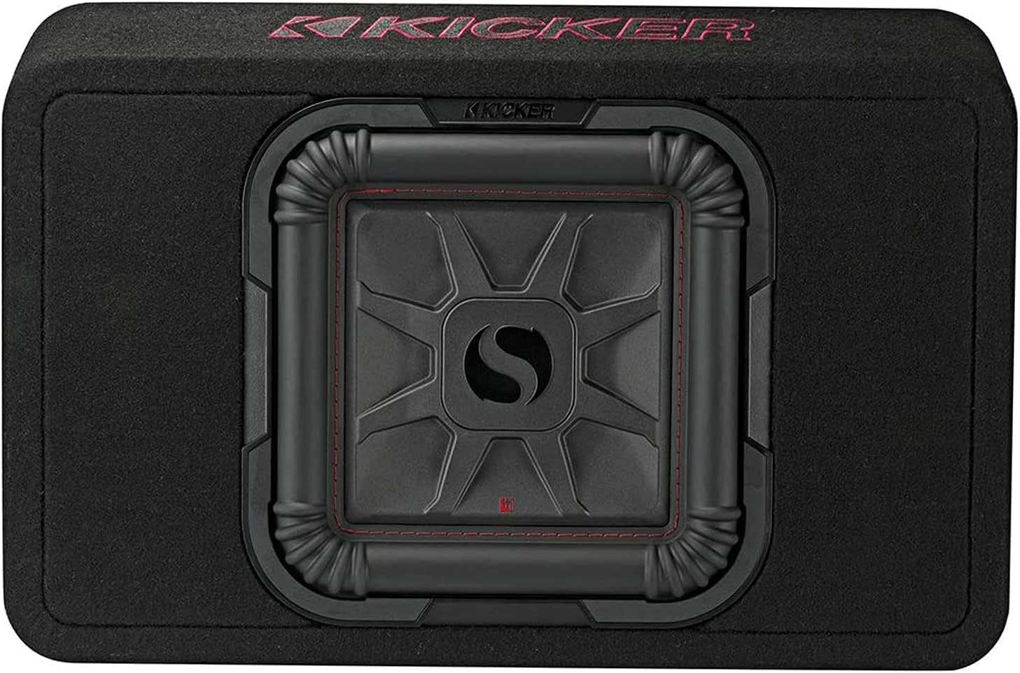 KICKER 46TL7T102 10 Inch 2 Ohm 500 Watt RMS Power and 1000 Watts Peak Power Single Car Audio Thin Profile Subwoofer Enclosure, Black