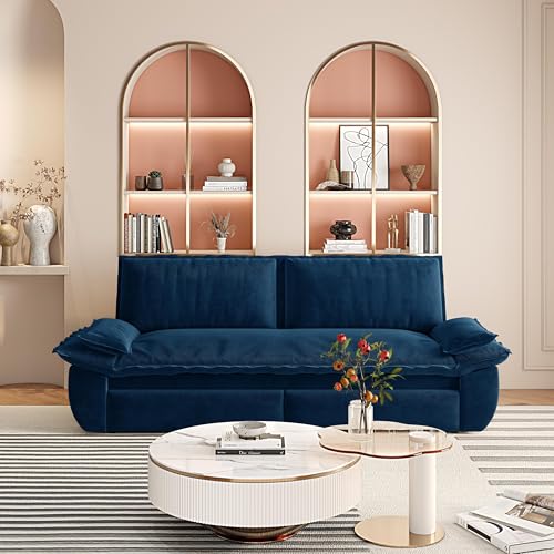 70.1" Futon Sofa Bed Queen Size, Pull Out Bed, 3-in-1 Convertible Sleeper Sofa with 2 Soft Pillows, Modern Velvet Futon Couch for Living Room