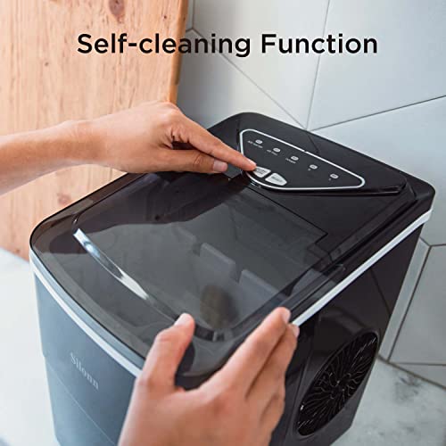 Nugget Ice Maker Countertop, Silonn Chewable Pellet Ice Machine with Self-Cleanin Function, 33lbs/24H Portable Ice Makers for Home Kitchen Officce
