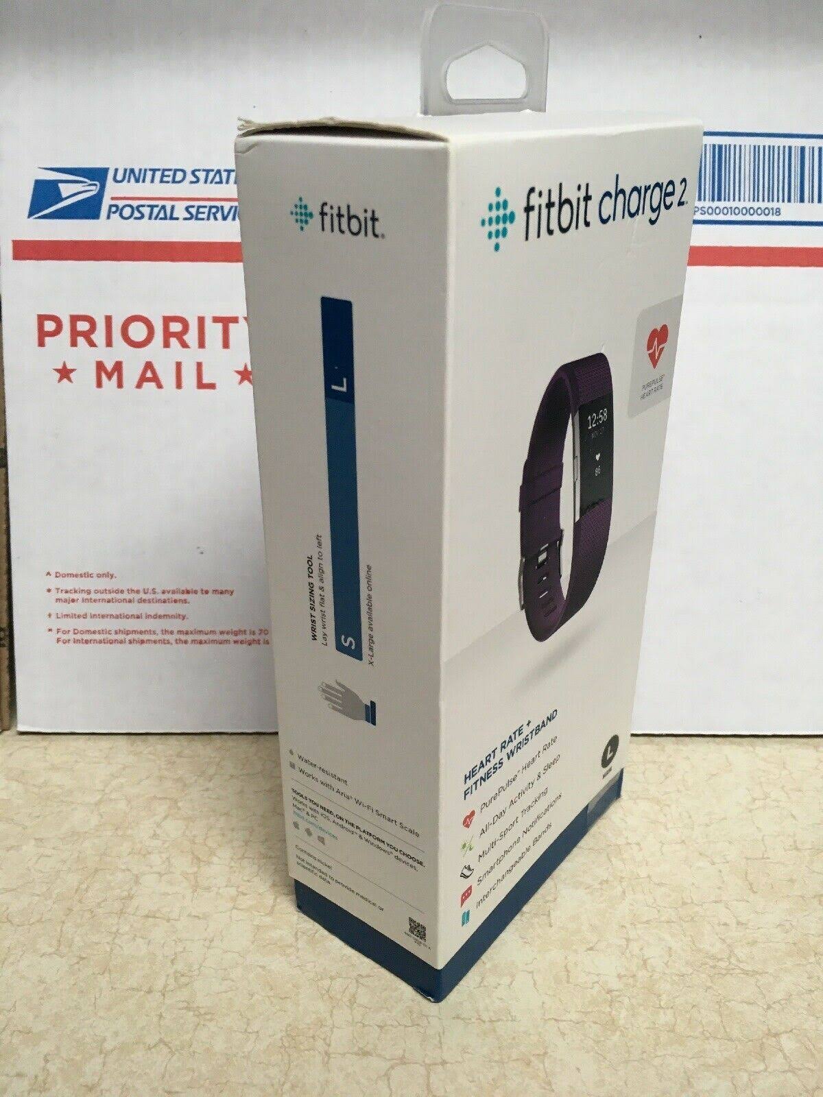 Fitbit Charge 2 Heart Rate + Fitness Wristband, Plum, Large