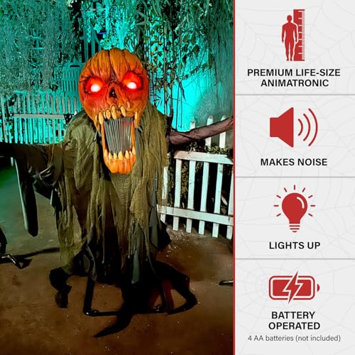 Haunted Hill Farm 5.9 ft. Animatronic Lurching Woman by Tekky, Halloween Animatronic, Scary Indoor House Prop & Decoration
