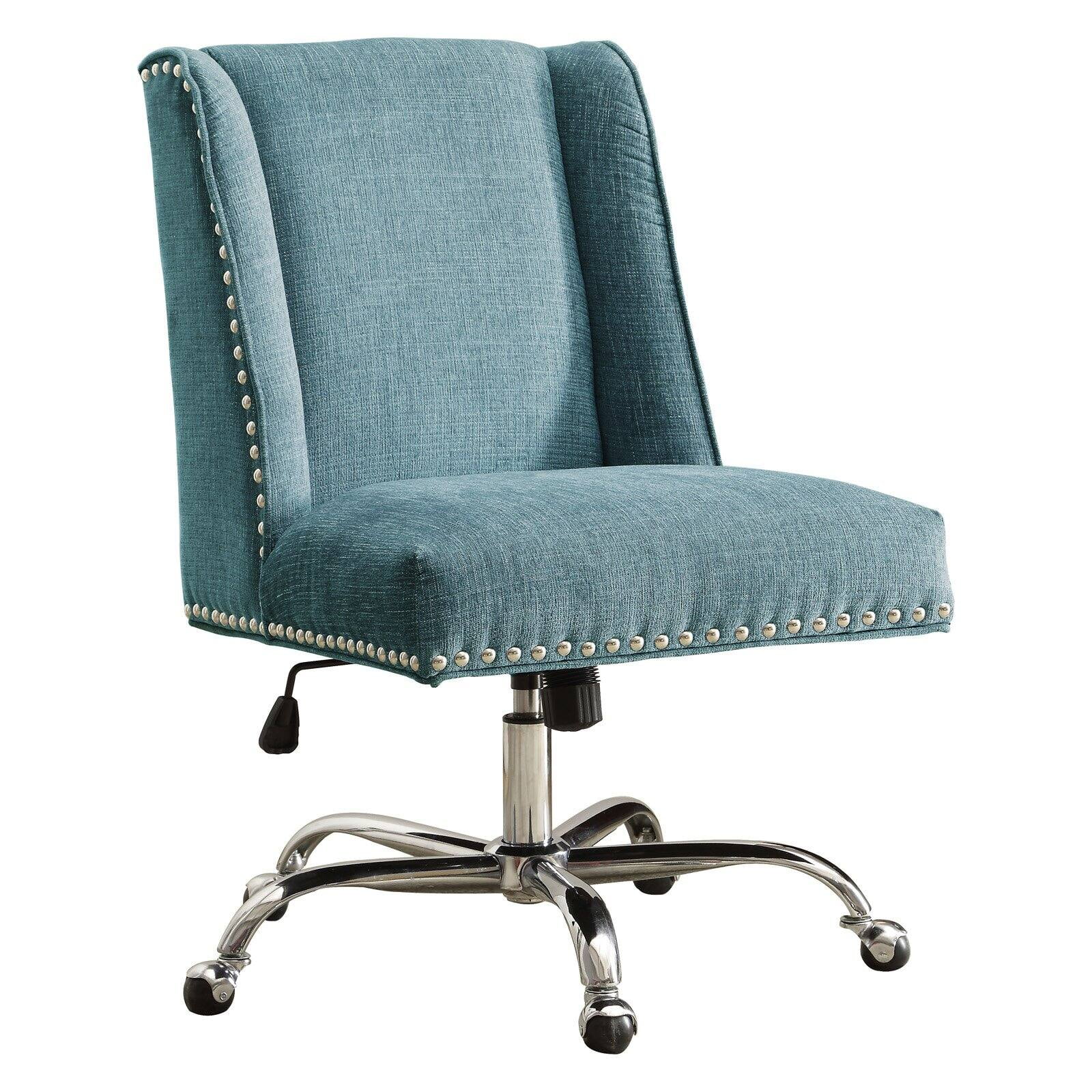 Linon Draper Office Chair, Multiple Colors and Base Options