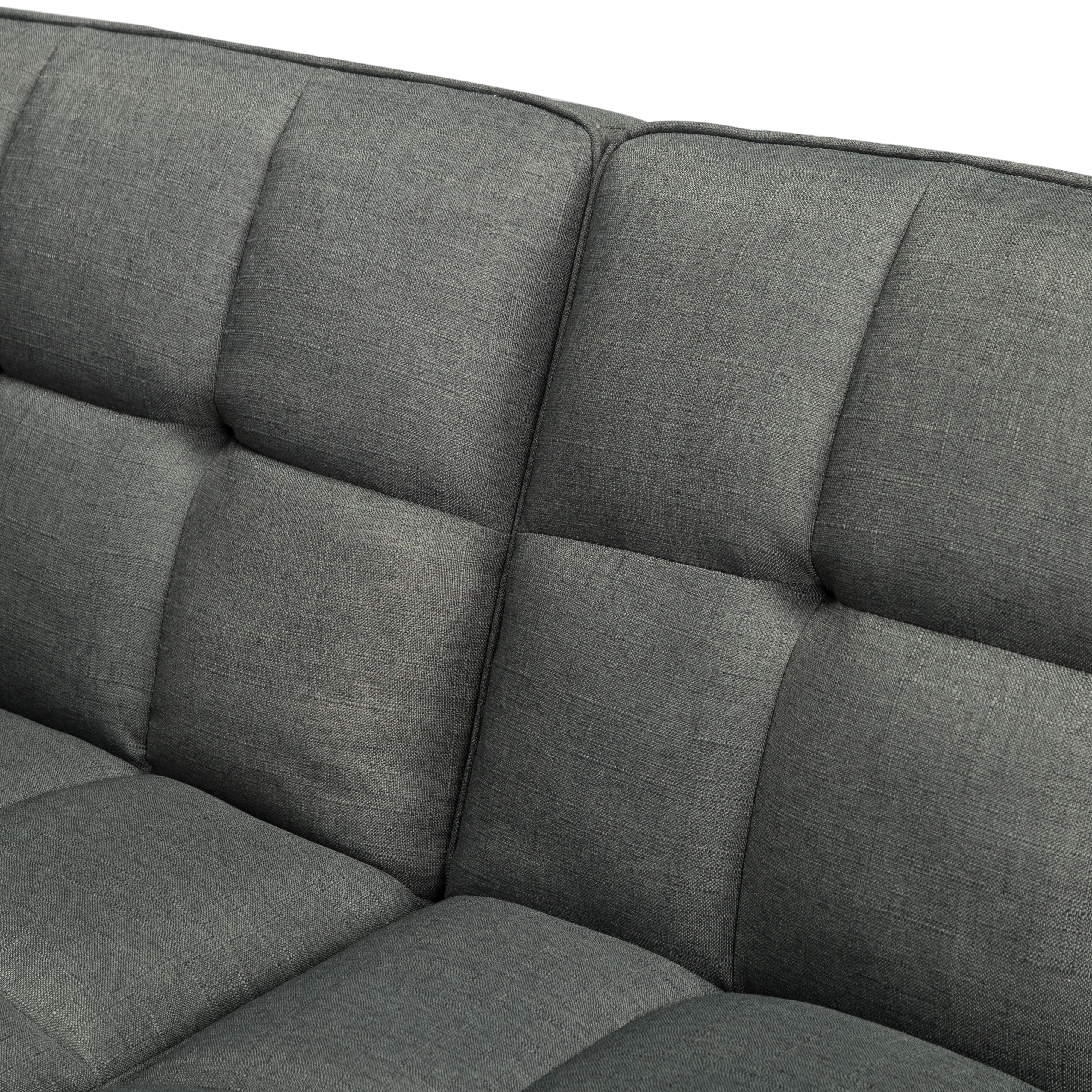 BSHTI Futon Sofa bed, Featuring a split back, square arms, and tapered wood legs