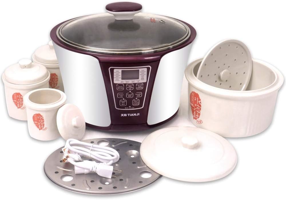 TIANJI Smart 4 Ceramic Pot Electric Stew Pot DGD33-32EG 4-in-1 3.2L+2x0.65L+0.45L - Smart Home Appliances