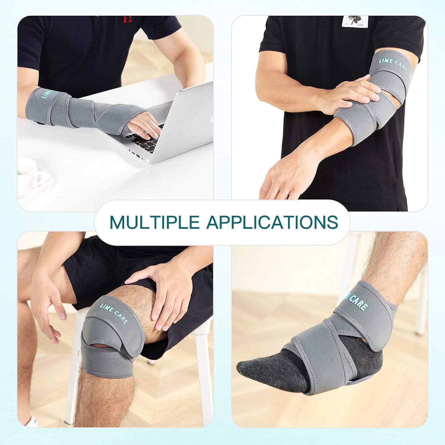 Cordless Heating Pad Wrap for Pain and Cramps Relief, Portable Heat Pad Therapy for Targeted Knee/Arm/Leg/Ankle/Elbow and Wrist, Moist & Dry Option