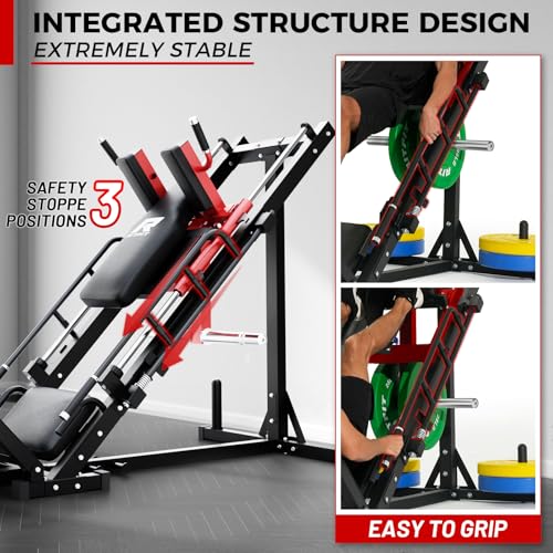 RitFit Leg Press Hack Squat Machine, Professional Adjustable Leg Press Machine for Home Gym with Linear Bearing