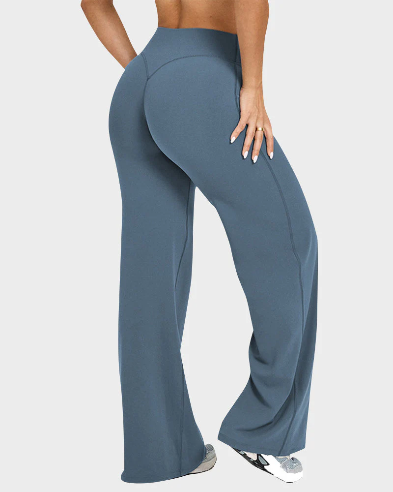 High-Waisted Elastic Wide-Leg Lounge Yoga Pants