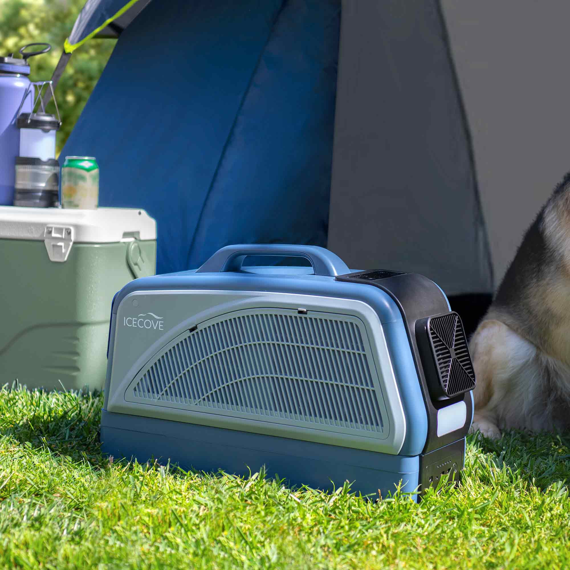Sunjoy Portable Air Conditioner, Indoor/Outdoor AC Unit 2500 BTU, Car Conditioner, Camping, Without Battery, Blue