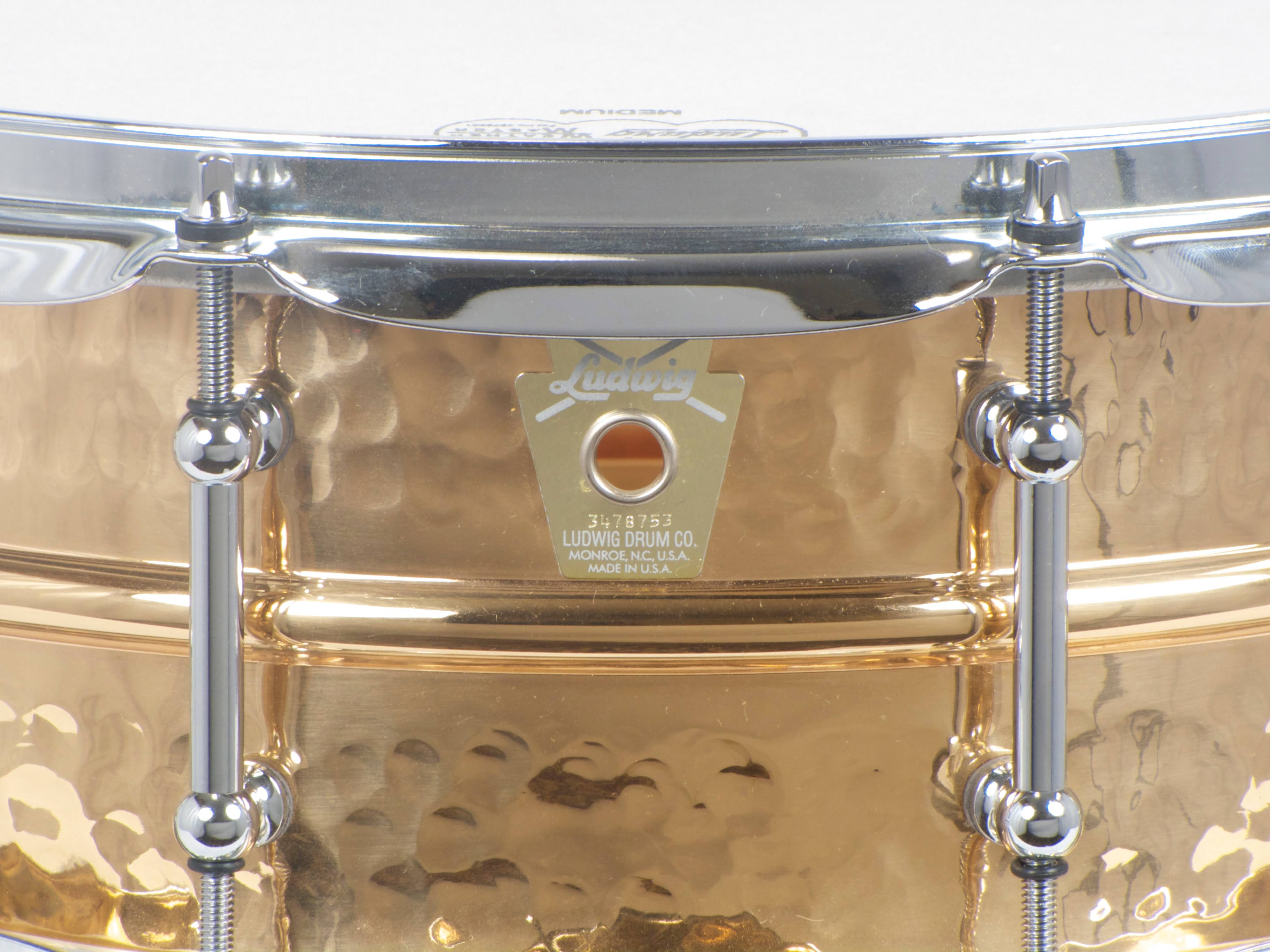 Ludwig 5x14x22 LB550KT Hammered Bronze Snare with Tube Lugs