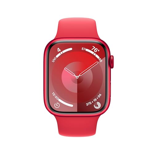 Apple Watch Series 9 [GPS 45mm] Midnight Aluminum Case with Midnight Sport Band, S/M (Renewed) - Radiant Selections