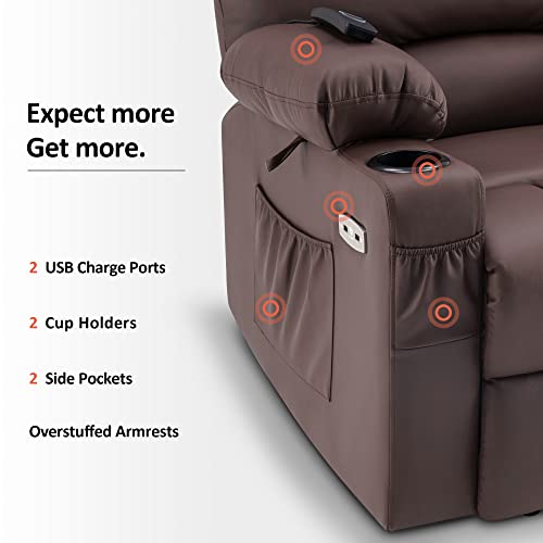 MCombo Oversized Power Lift Recliner Chair for Elderly, Lift Chair with Heat and Massage, Lift Recliner for Big and Tall, Cup Holders