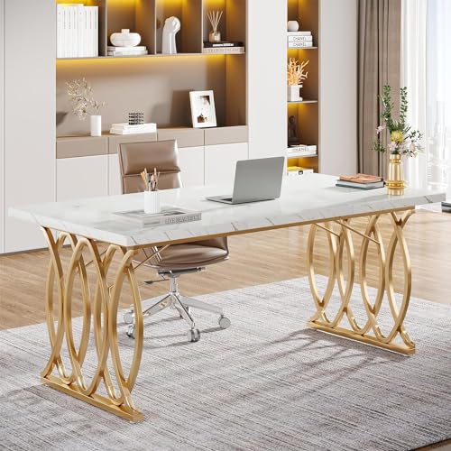 Tribesigns Executive Desk, 63" W Large Computer Desk, Modern Office Desk Conference Table Meeting Room Table, Business Furniture for Home Office