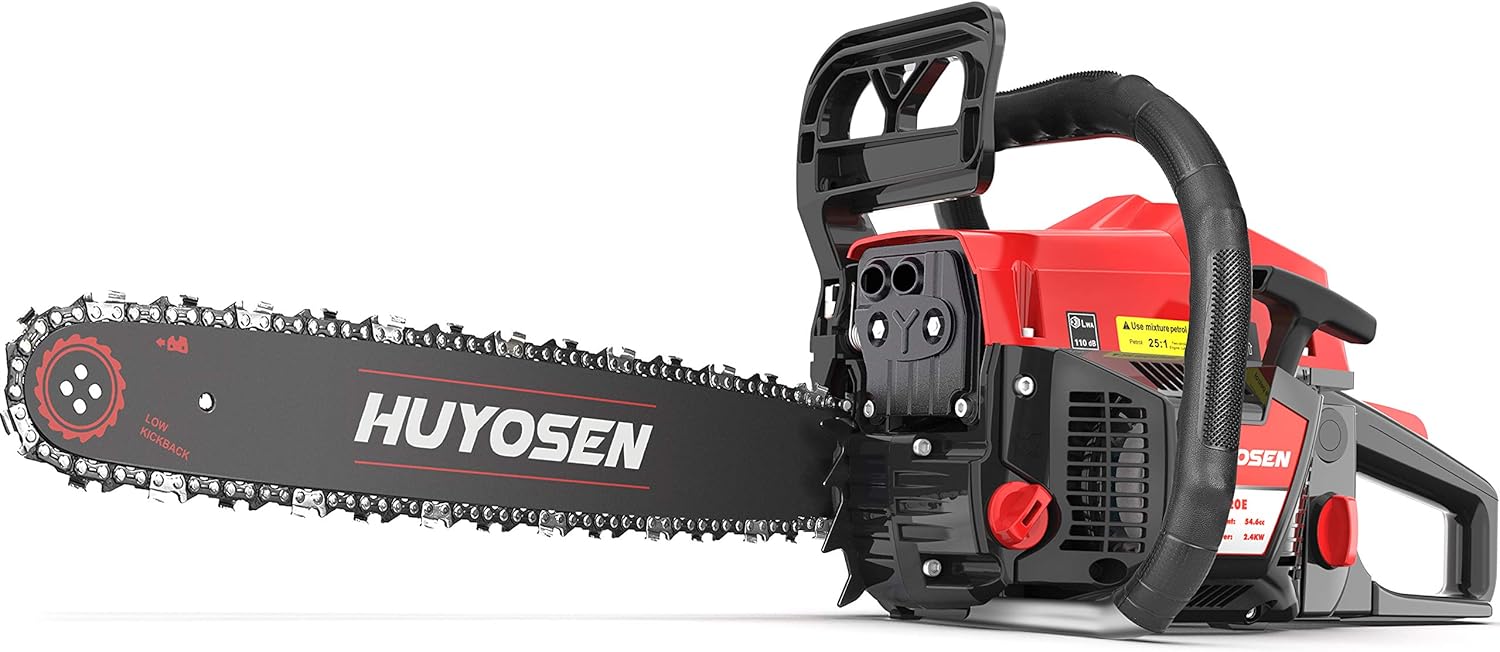 HUYOSEN Gas Chainsaw, 62CC 2-Cycle Gasoline Powered Chainsaws, 20-Inch Chainsaw, Handheld Cordless Petrol Power Chain Saws for Forest Cutting Trees
