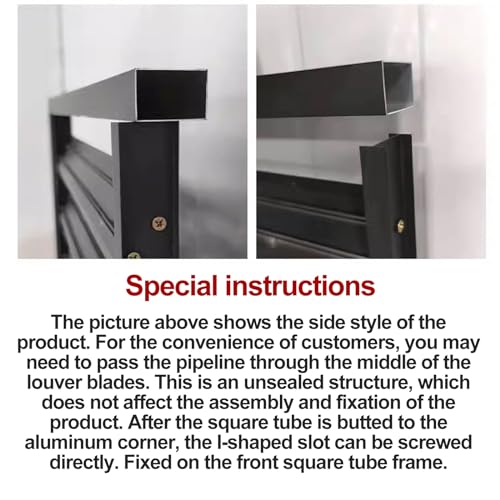 Outdoor Air Conditioner Fence, Aluminum Air Conditioner and Heat Pump Cover, Louvered Air Conditioner Top Cover Space Divider, for Outdoor Privacy