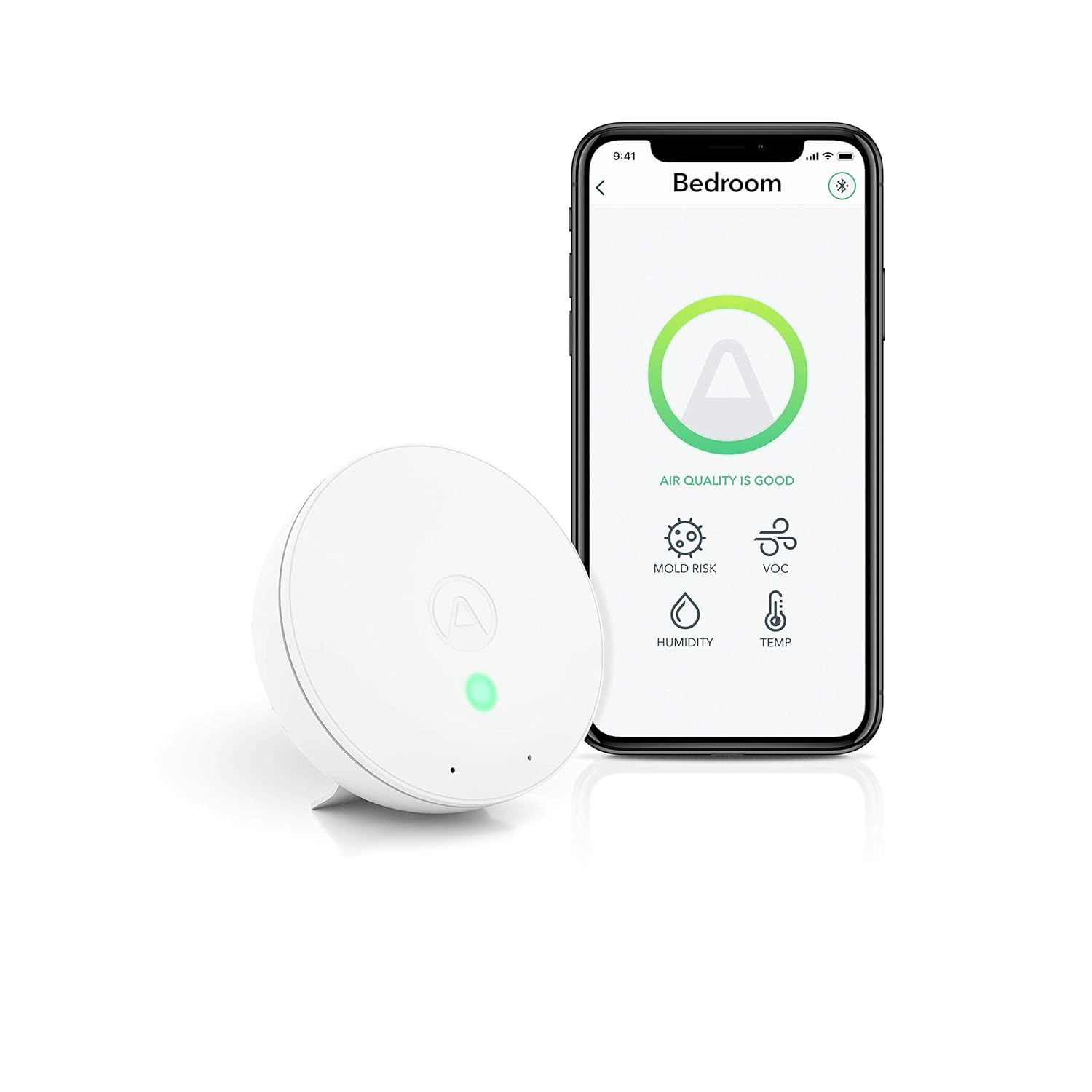 Airthings 2980 View Pollution - Air Pollution Monitor with Particulate Matter (PM 2.5), Humidity & Temperature Detector, Mobile APP, WiFi