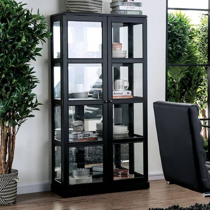 Furniture of America Vilas Oak Curio Cabinet