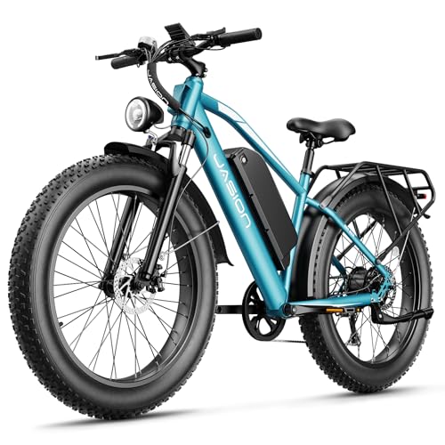 Jasion EB5 MAX Electric Bike for Adults with 1500W Peak Motor, 48V 15Ah (720Wh) Battery Electric Mountain Bike, 26'' x 4'' Fat Tire Ebike