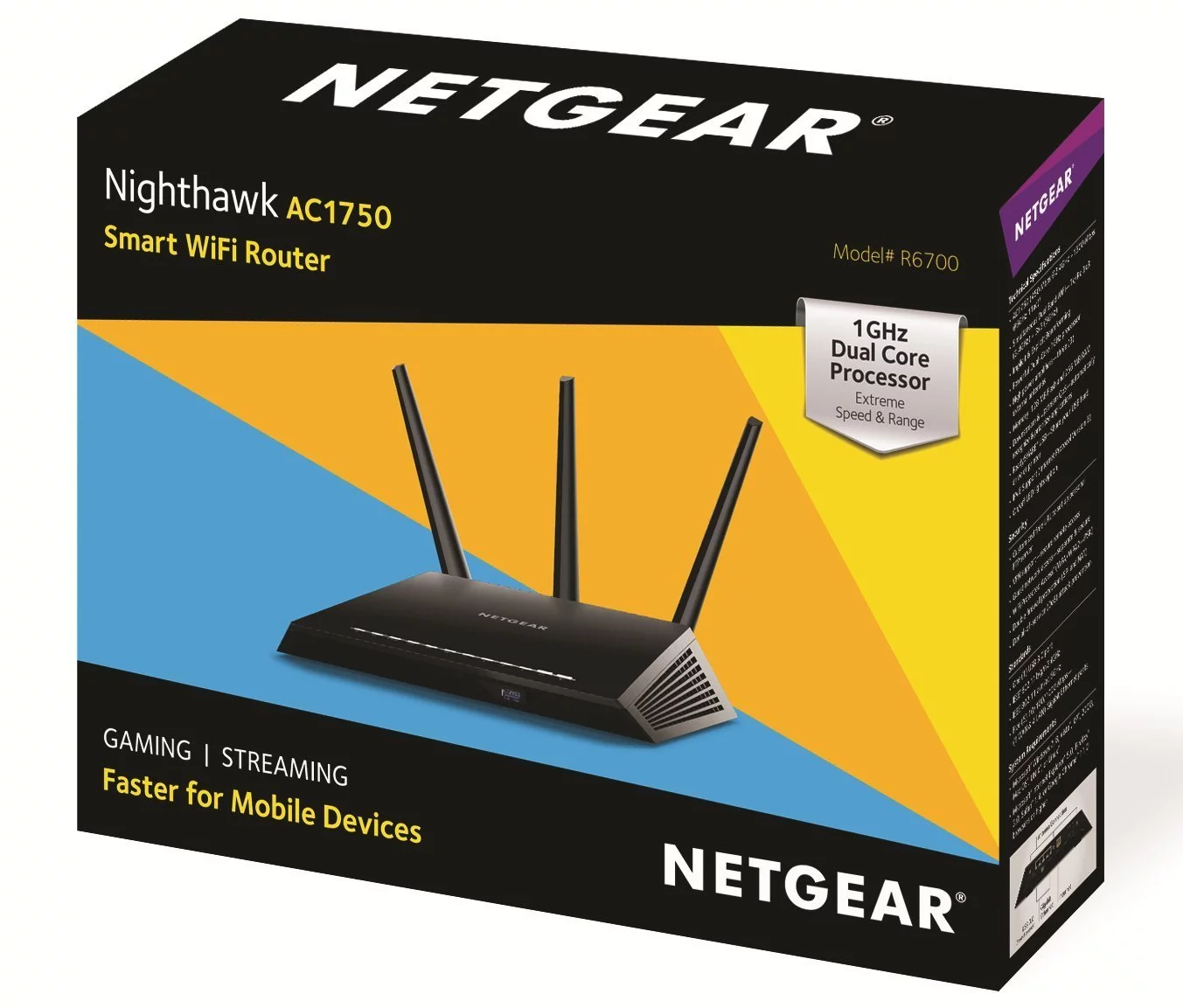 Netgear Nighthawk R6700 Wi-Fi 5 IEEE 802.11ac Ethernet Wireless Router