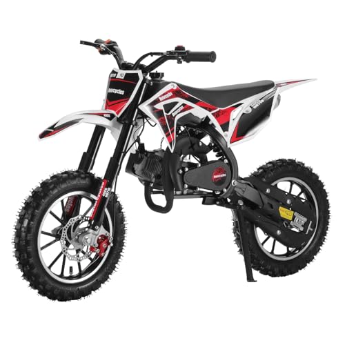 Kids Dirt Bike,50CC 2-Stroke Dirt Bike For Kids,Gas Powered Off-Road Mini Bike with Front & Rear Disc Brake