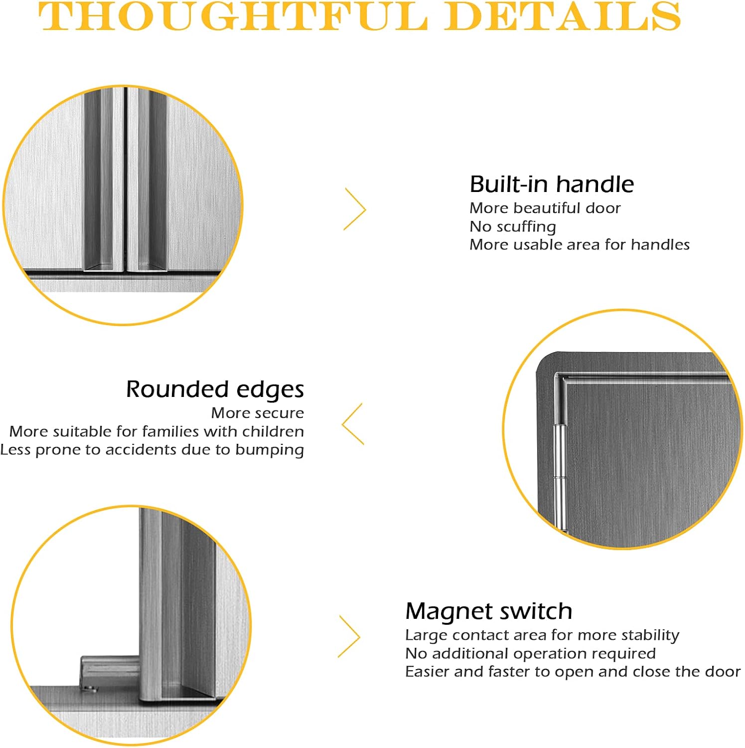 Marada BBQ Access Door Outdoor Kitchen 304 Brushed Stainless Steel Doors for Outdoor Kitchen, Outdoor Cabinet