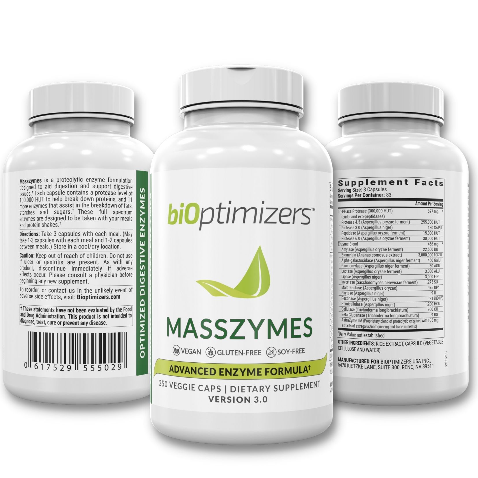 MassZymes & P3-OM by BiOptimizers (370 Capsules)