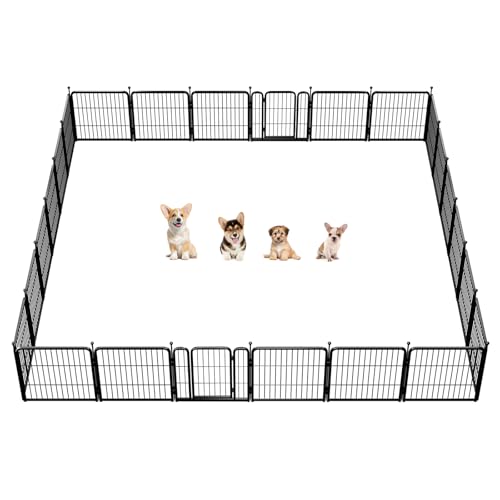 FXW Rollick Dog Playpen for Yard, RV Camping, 32 inch 16 Panels for Small and Medium Dogs│Patented