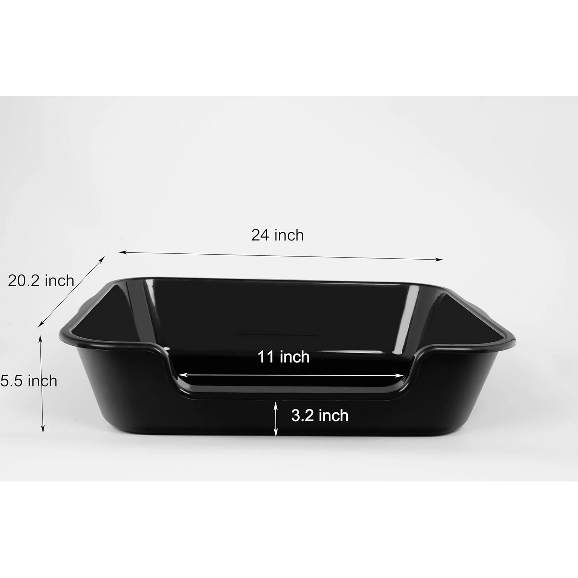 2 Pack Extra Large Dog Litter Box Pan Tray (ABS Material), Low Entry Jumbo Senior Litter Boxes for Multiple Kitten Big Cats