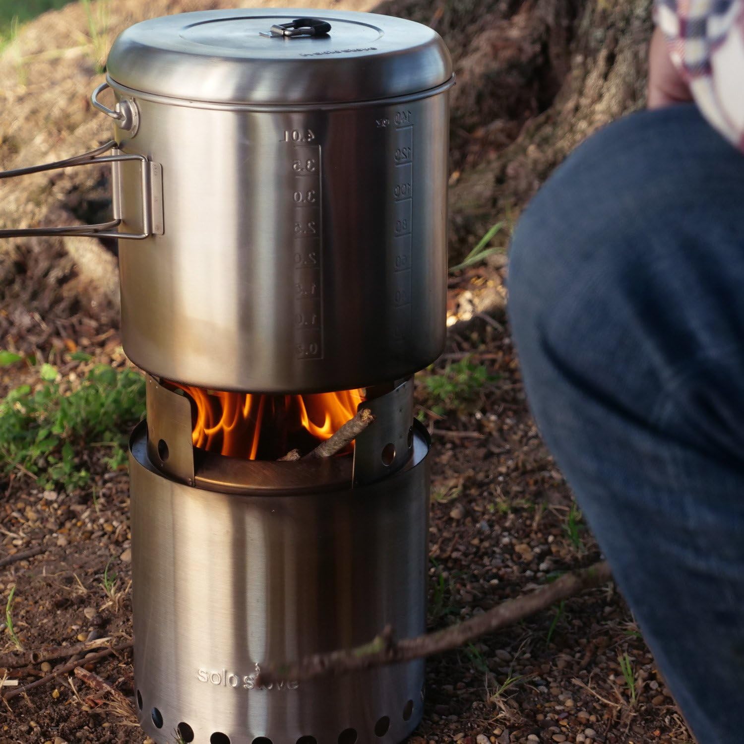 Solo Stove Pot 4000 Stainless Steel Camping Pot for Outdoor Campfire Great Cookware Equipment for Backpacking Kitchen Bushcraft Survival Gear and