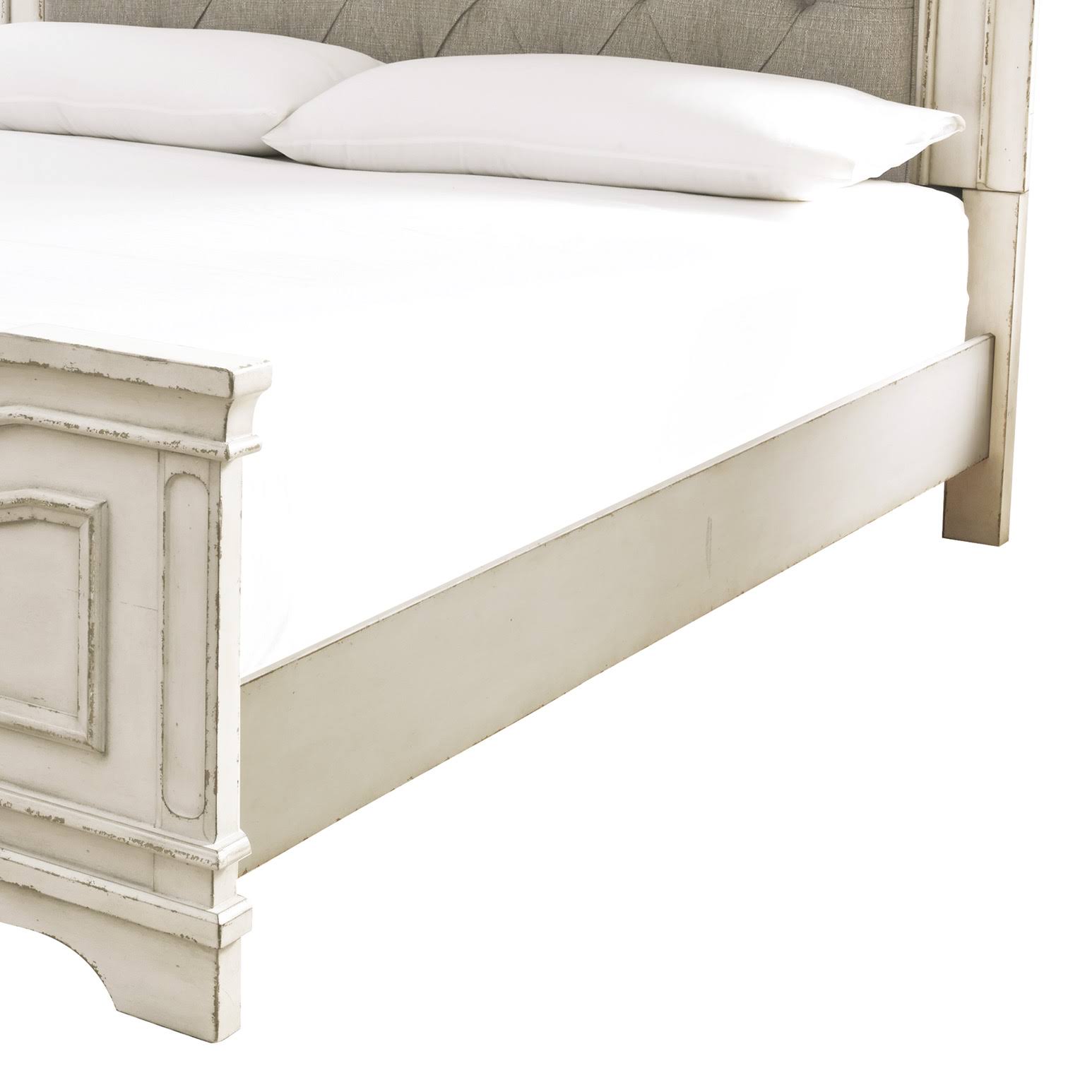 White Realyn California King Upholstered Panel Bed