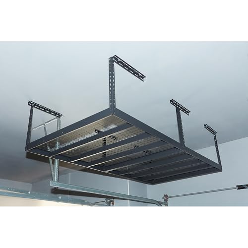 Klutch Gladiator Overhead Garage Storage Rack &mdash; Adjustable Height, 96in.L x 48in.D x 23&ndash;37in.H