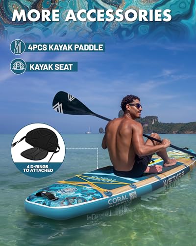 11'6"x35" Inflatable Paddle Board, 450lbs Extra Wide Stand Up Sup Board for Adults