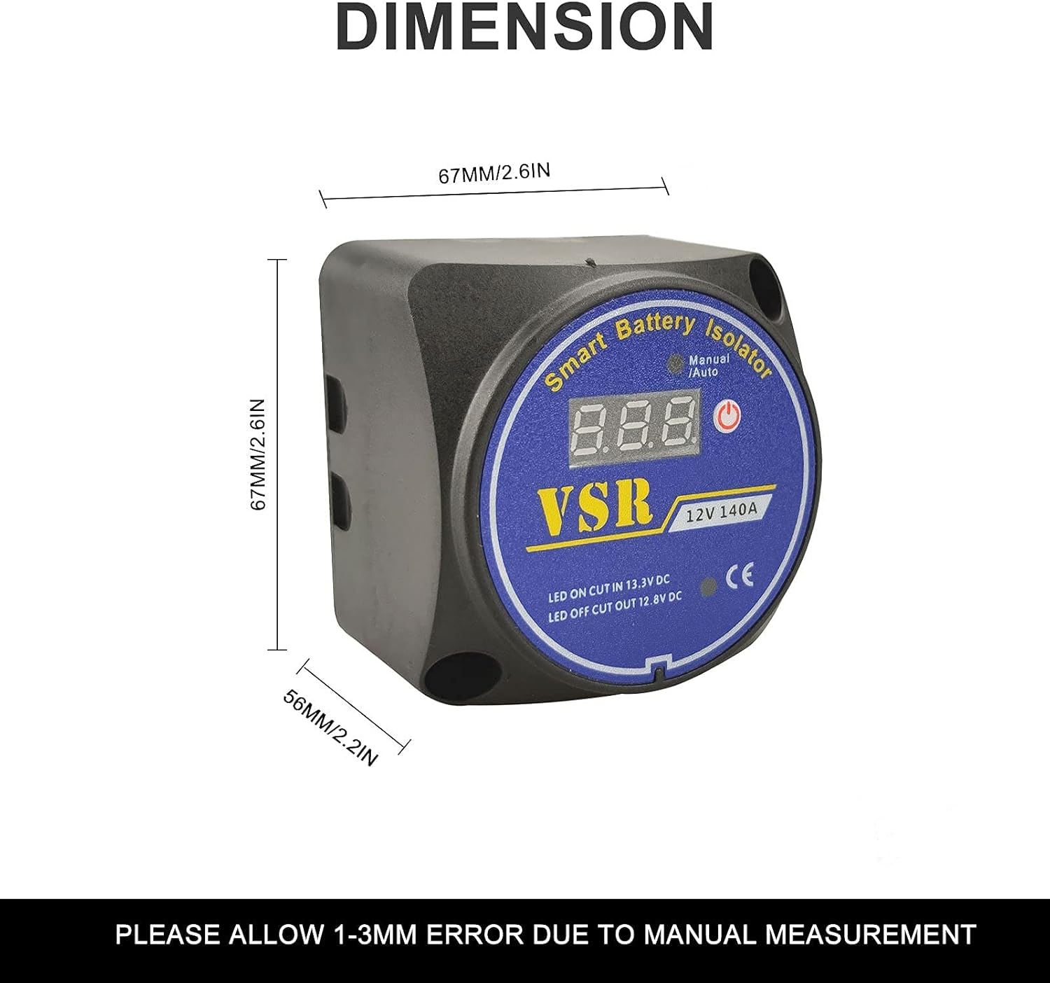 Dual Battery Isolator 12V 140Amp, Voltage Sensitive Relay VSR